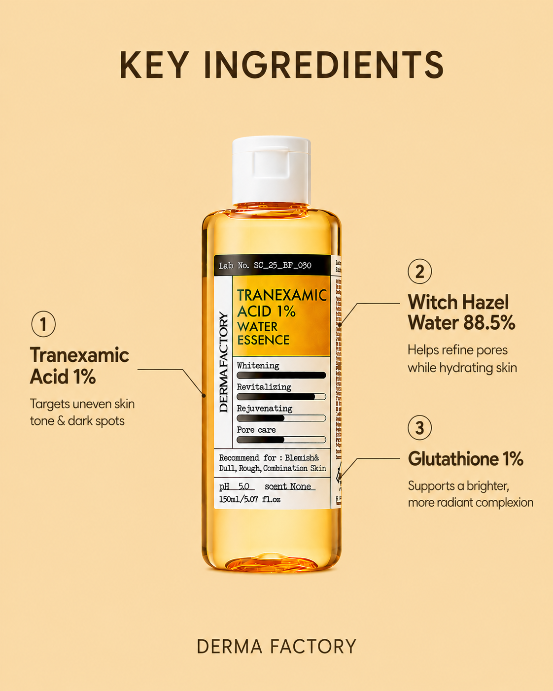 [1+1] DERMA FACTORY Tranexamic Acid 1% Water Essence 150ml