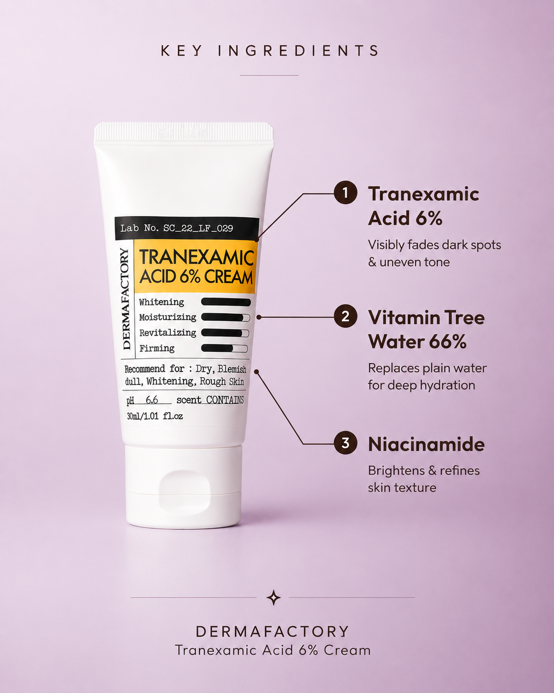 [1+1] DERMA FACTORY Tranexamic Acid 6% Cream 30ml