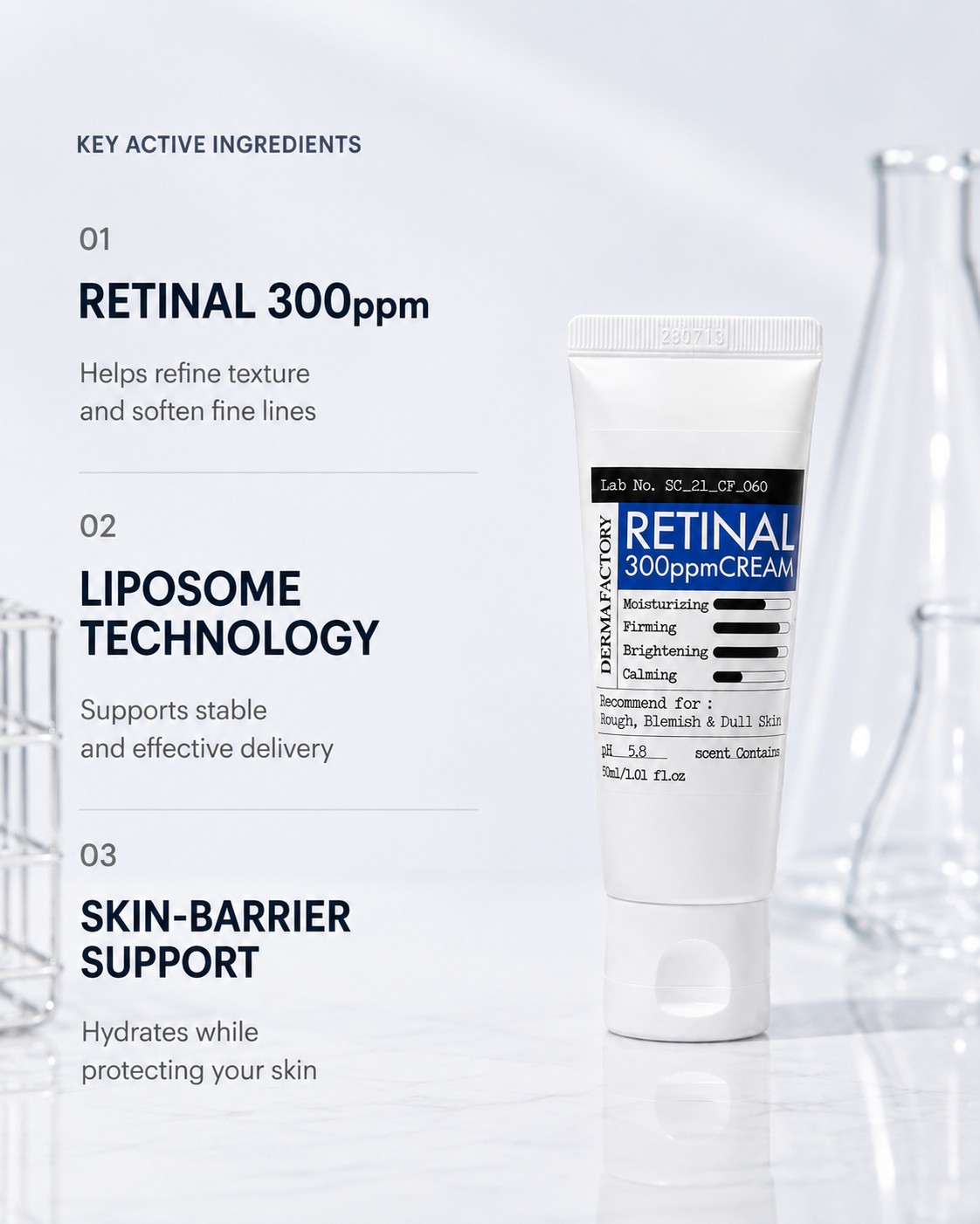 [1+1] DERMA FACTORY Retinal 300ppm Cream 30ml