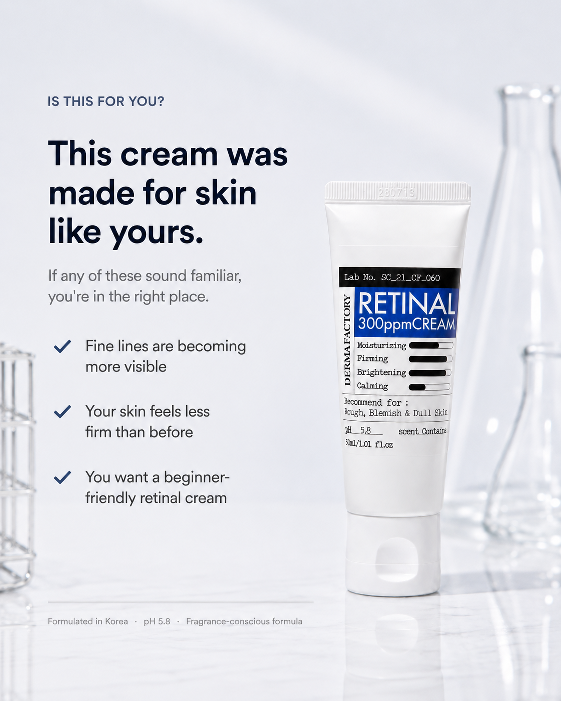 [1+1] DERMA FACTORY Retinal 300ppm Cream 30ml