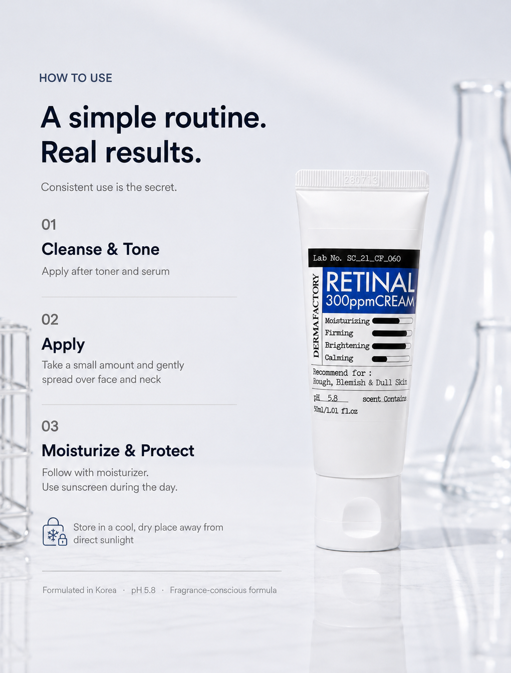[1+1] DERMA FACTORY Retinal 300ppm Cream 30ml
